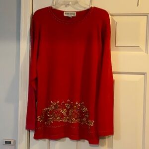 Festive Beaded Holiday Sweater